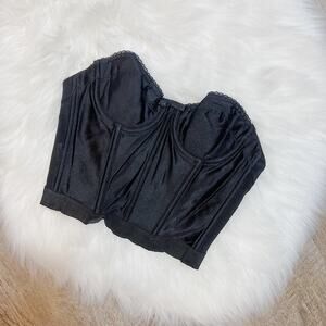 Gelmart Vintage Black Satin Bustier - NWOT, Size 32A/30B